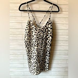 Majorelle spaghetti strap leopard print mini dress